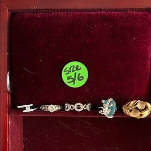 Elegant Gold and Silver Ring Set all Size 5/6